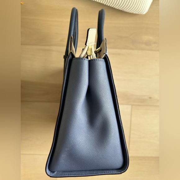 Kate Spade Cameron Satchel Crossbody Purple Blue Cream - Picture 14 of 14